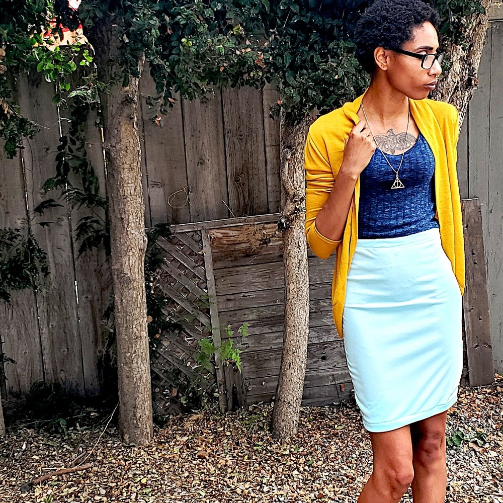 Pencil Skirt - Aqua